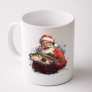 Santa Claus Likes Fishing And Made A Big Catch Merry Xmas Gift Coffee Mug