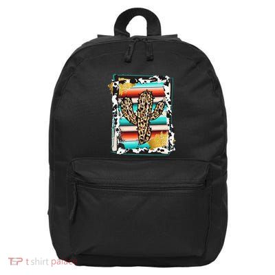 Serape Cactus Leopard Cow Pattern Print Cowgirl Rodeo 16 in Basic Backpack