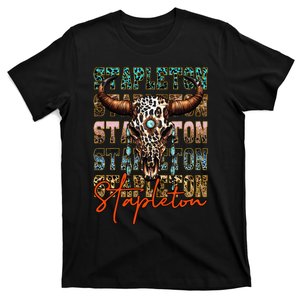 S.T.A.P.L.E.T.O.N Cow & Leopard Distressed Music Country 80s T-Shirt