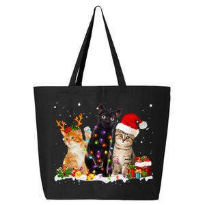 Santa Cat Light Gorgeous Reindeer Pajama Christmas Cat Lover 25L Jumbo Tote