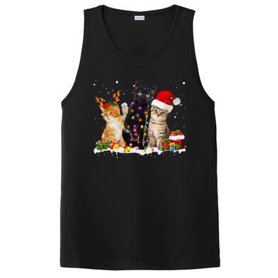 Santa Cat Light Gorgeous Reindeer Pajama Christmas Cat Lover PosiCharge Competitor Tank