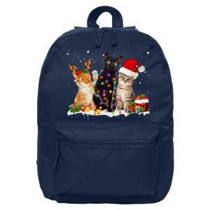 Santa Cat Light Gorgeous Reindeer Pajama Christmas Cat Lover 16 in Basic Backpack