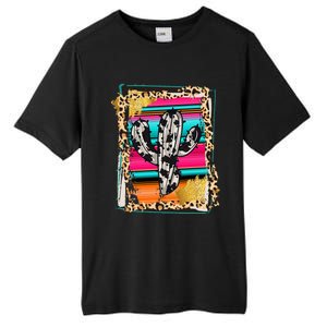 Serape Cactus Leopard Cow Pattern Print Cowgirl Rodeo Tall Fusion ChromaSoft Performance T-Shirt