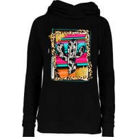 Serape Cactus Leopard Cow Pattern Print Cowgirl Rodeo Womens Funnel Neck Pullover Hood