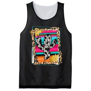 Serape Cactus Leopard Cow Pattern Print Cowgirl Rodeo Mesh Reversible Basketball Jersey Tank