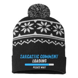 Sarcastic Comment Loading Please Wait Novelty Sarcasm Humor USA-Made Snowflake Beanie