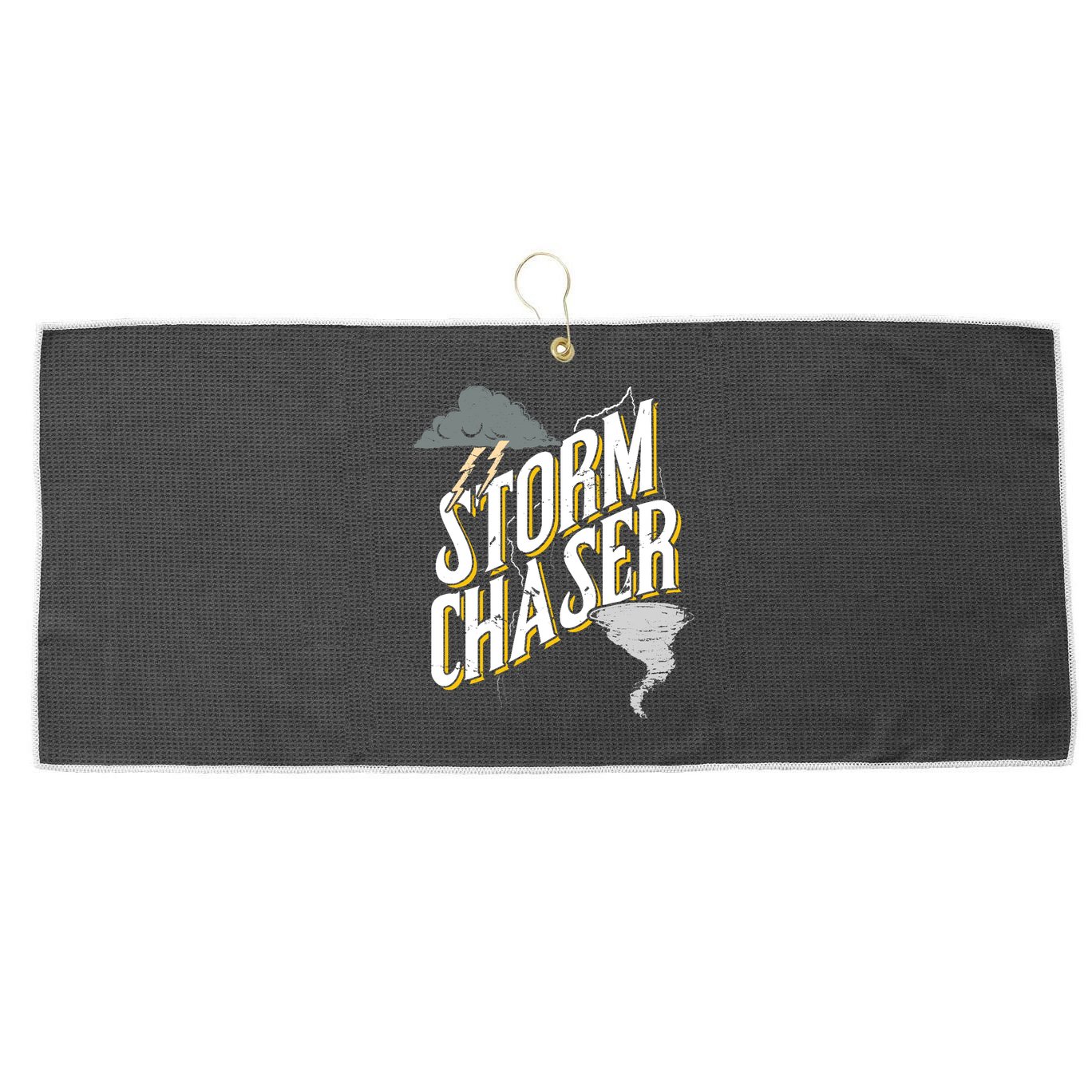 Storm Chaser Lightning | Tornado Hurricane | Storm Chasing Large Microfiber Waffle Golf Towel