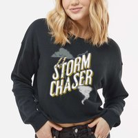 Storm Chaser Lightning | Tornado Hurricane | Storm Chasing Cropped Pullover Crew