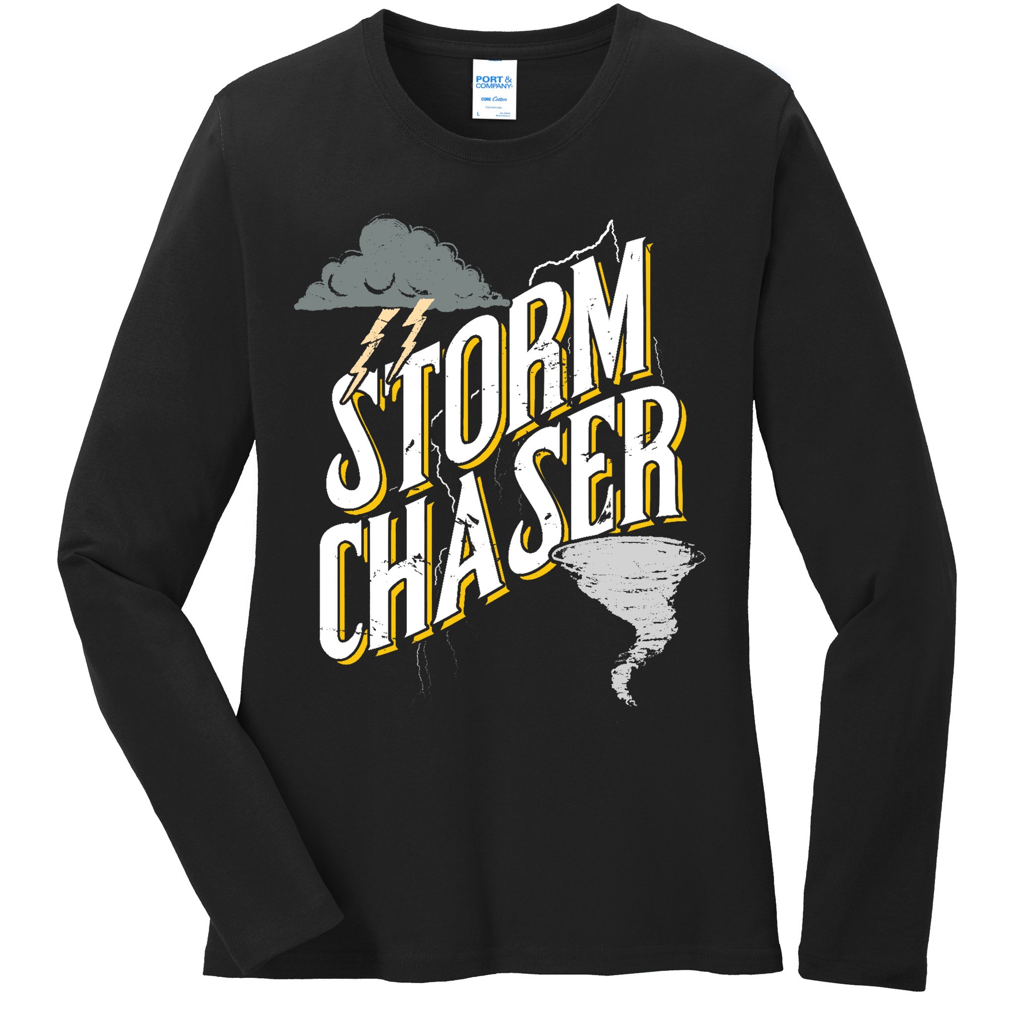 Storm Chaser Lightning | Tornado Hurricane | Storm Chasing Ladies Long Sleeve Shirt