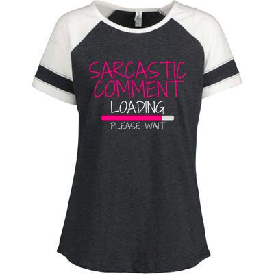 Sarcastic Comment Loading, Novelty Sarcasm, Humor, Funny Novelty Graphic Enza Ladies Jersey Colorblock Tee