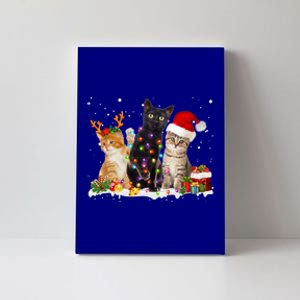 Santa Cat Light Gorgeous Reindeer Pajama Christmas Cat Lover Gift Canvas