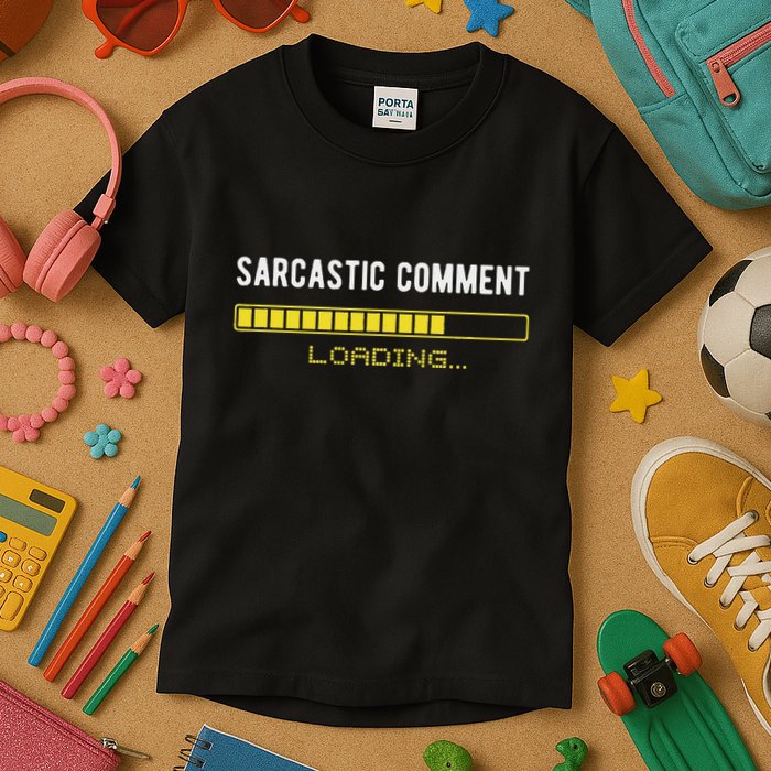 Sarcastic Comment Loading Please Wait Funny Sarcasm Humor Kids T-Shirt