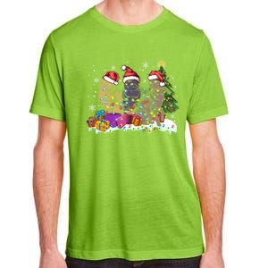 Santa Cat Light Gorgeous Reindeer Pajama Christmas Cat Lover Gift Adult ChromaSoft Performance T-Shirt