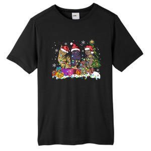 Santa Cat Light Gorgeous Reindeer Pajama Christmas Cat Lover Gift Tall Fusion ChromaSoft Performance T-Shirt