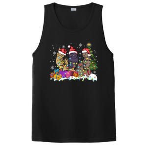 Santa Cat Light Gorgeous Reindeer Pajama Christmas Cat Lover Gift PosiCharge Competitor Tank