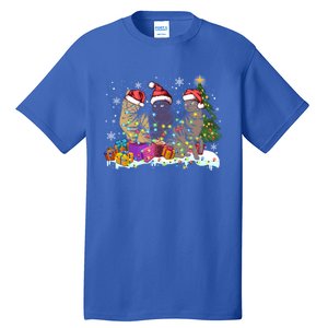 Santa Cat Light Gorgeous Reindeer Pajama Christmas Cat Lover Gift Tall T-Shirt