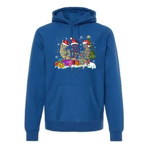 Santa Cat Light Gorgeous Reindeer Pajama Christmas Cat Lover Gift Premium Hoodie