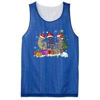 Santa Cat Light Gorgeous Reindeer Pajama Christmas Cat Lover Gift Mesh Reversible Basketball Jersey Tank