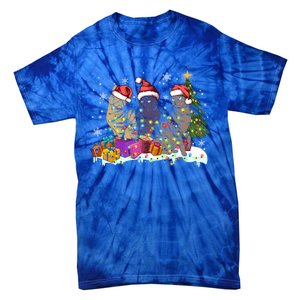 Santa Cat Light Gorgeous Reindeer Pajama Christmas Cat Lover Gift Tie-Dye T-Shirt