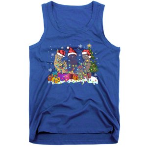 Santa Cat Light Gorgeous Reindeer Pajama Christmas Cat Lover Gift Tank Top