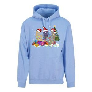 Santa Cat Light Gorgeous Reindeer Pajama Christmas Cat Lover Gift Unisex Surf Hoodie