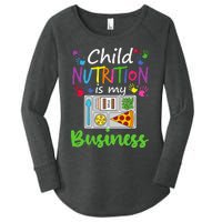 School Cafeteria Lunch Lady Child Nutrition Is My Business Women's Perfect Tri Tunic Long Sleeve Shirt