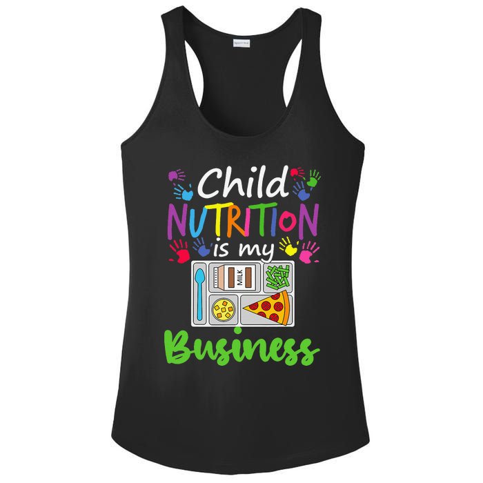 School Cafeteria Lunch Lady Child Nutrition Is My Business Ladies PosiCharge Competitor Racerback Tank