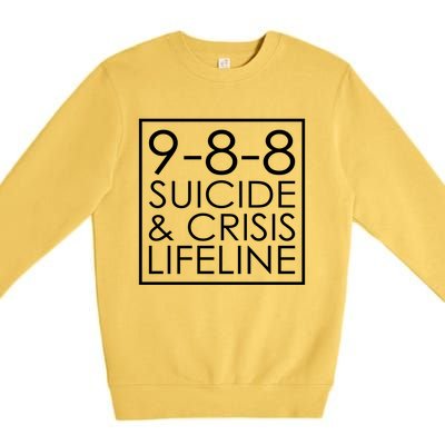 Suicide Crisis Lifeline 988 Vintage Retro Fashion Premium Crewneck Sweatshirt