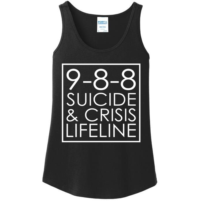 Suicide Crisis Lifeline 988 Vintage Retro Fashion Ladies Essential Tank