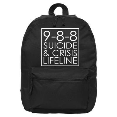 Suicide Crisis Lifeline 988 Vintage Retro Fashion 16 in Basic Backpack