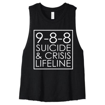 Suicide Crisis Lifeline 988 Vintage Retro Fashion Women's Racerback Cropped Tank