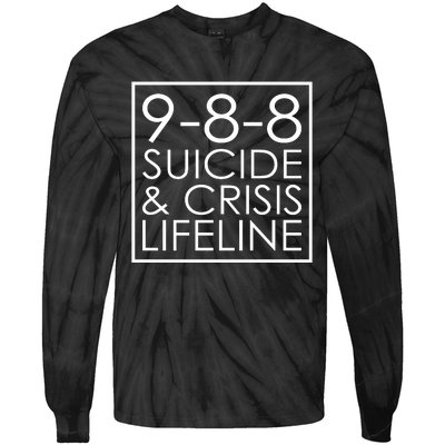 Suicide Crisis Lifeline 988 Vintage Retro Fashion Tie-Dye Long Sleeve Shirt