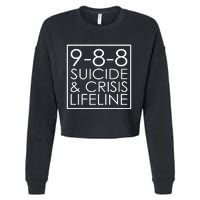 Suicide Crisis Lifeline 988 Vintage Retro Fashion Cropped Pullover Crew