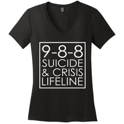 Suicide Crisis Lifeline 988 Vintage Retro Fashion Women's V-Neck T-Shirt