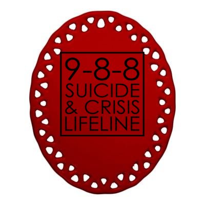 Suicide Crisis Lifeline 988 Vintage Retro Fashion Ceramic Oval Ornament