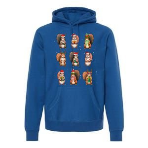 Squirrels Christmas Lights Decor Funny Squirrel Lover Pajama  Premium Hoodie