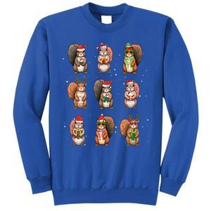 Squirrels Christmas Lights Decor Funny Squirrel Lover Pajama  Tall Sweatshirt