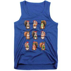 Squirrels Christmas Lights Decor Funny Squirrel Lover Pajama  Tank Top