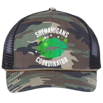 Shenanigans Coordinator Lips Sexy Shamrock St Patrick's Day Retro Rope Trucker Hat Cap