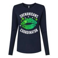 Shenanigans Coordinator Lips Sexy Shamrock St Patrick's Day Womens Cotton Relaxed Long Sleeve T-Shirt