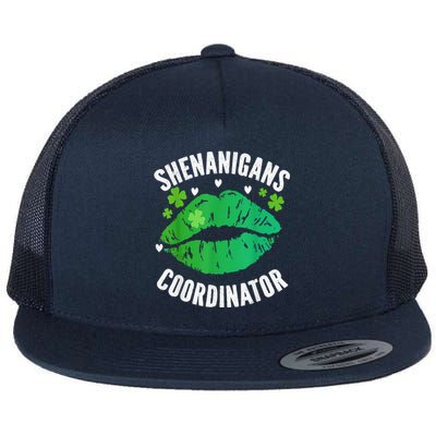 Shenanigans Coordinator Lips Sexy Shamrock St Patrick's Day Flat Bill Trucker Hat