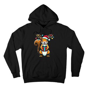 Squirrel Christmas Lights Funny Squirrel Xmas Pajama Gift Hoodie