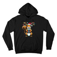 Squirrel Christmas Lights Funny Squirrel Xmas Pajama Gift Hoodie