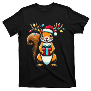 Squirrel Christmas Lights Funny Squirrel Xmas Pajama Gift T-Shirt