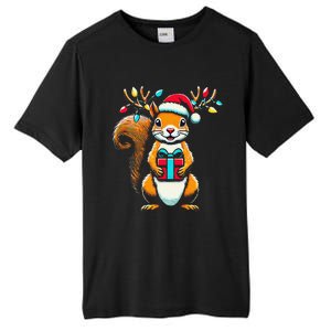 Squirrel Christmas Lights Funny Squirrel Xmas Pajama Gift Tall Fusion ChromaSoft Performance T-Shirt