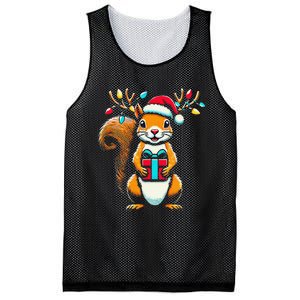 Squirrel Christmas Lights Funny Squirrel Xmas Pajama Gift Mesh Reversible Basketball Jersey Tank