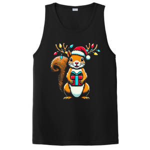 Squirrel Christmas Lights Funny Squirrel Xmas Pajama Gift PosiCharge Competitor Tank