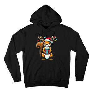 Squirrel Christmas Lights Funny Squirrel Xmas Pajama Gift Tall Hoodie