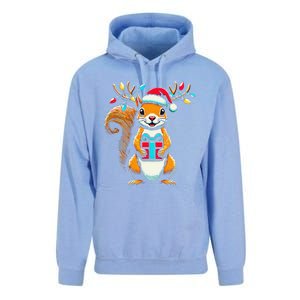 Squirrel Christmas Lights Funny Squirrel Xmas Pajama Gift Unisex Surf Hoodie