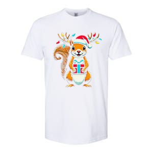 Squirrel Christmas Lights Funny Squirrel Xmas Pajama Gift Softstyle CVC T-Shirt